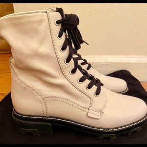Rag & bone white Shiloh boots.